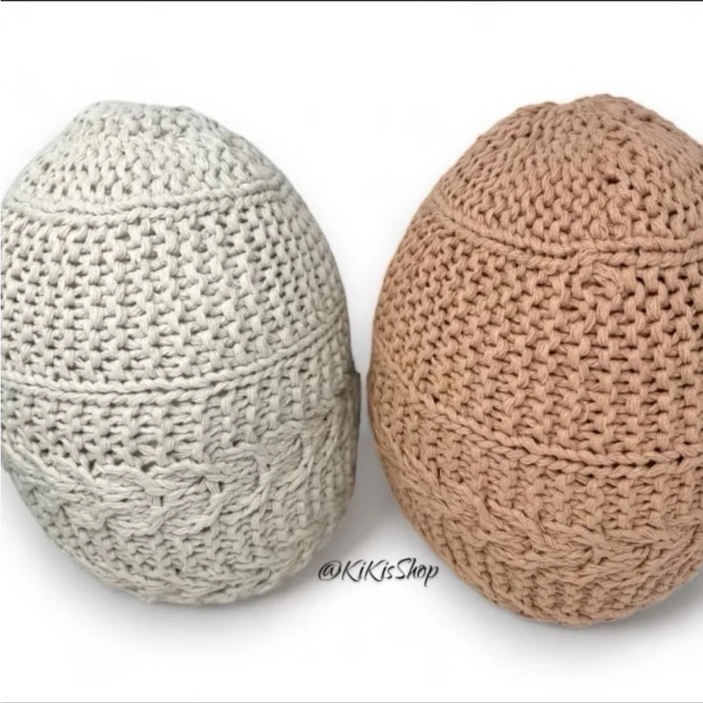 Threshold Studio McGee Shaped Crochet Egg Throw Pillow Cream
